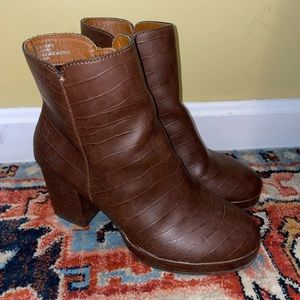 Brown Heeled Booties